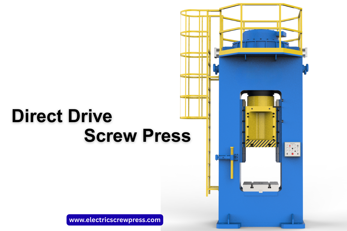 Direct Drive Screw Press Electric Screw Press uses an electrically driven screw to generate pressing force. When the motor turns the screw, it moves the ram (slide) down onto the heated metal blank. The metal flows into the die cavity, taking the shape of the die.